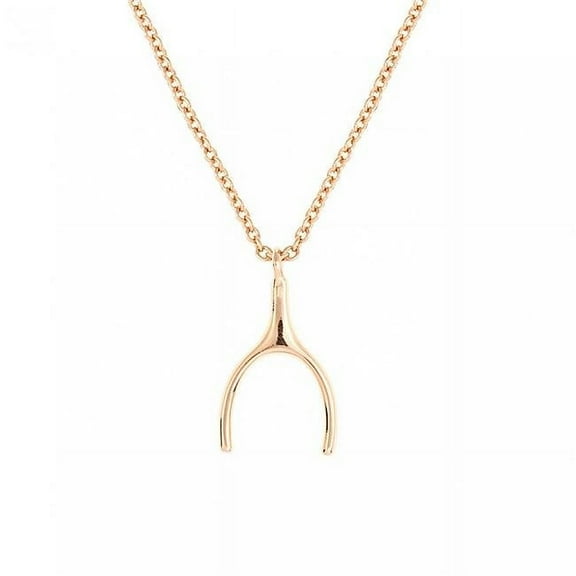 Sole Du Soleil SDS10758NO Daffodil Collection Womens 18k Rose Gold Plated Wishbone Fashion Necklace