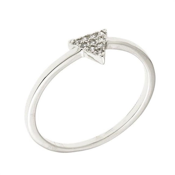 Sole Du Soleil SDS10829R7 Lupine Collection Womens 18k White Gold Plated Stackable Triangle Fashion Ring - Size 7
