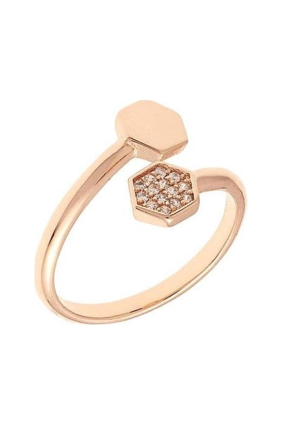 Daffodil Collection Women's 18k Gold Plated Geometric Bypass Fashion Ring