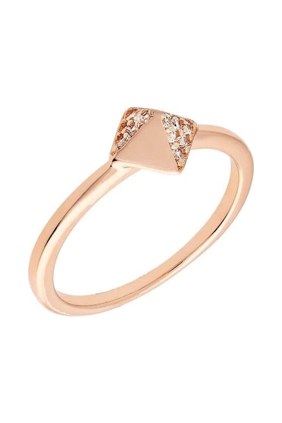 SDS10848R6 Lupine Collection Womens 18k Rose Gold Plated Stackable Pyramid Fashion Ring - Size 6