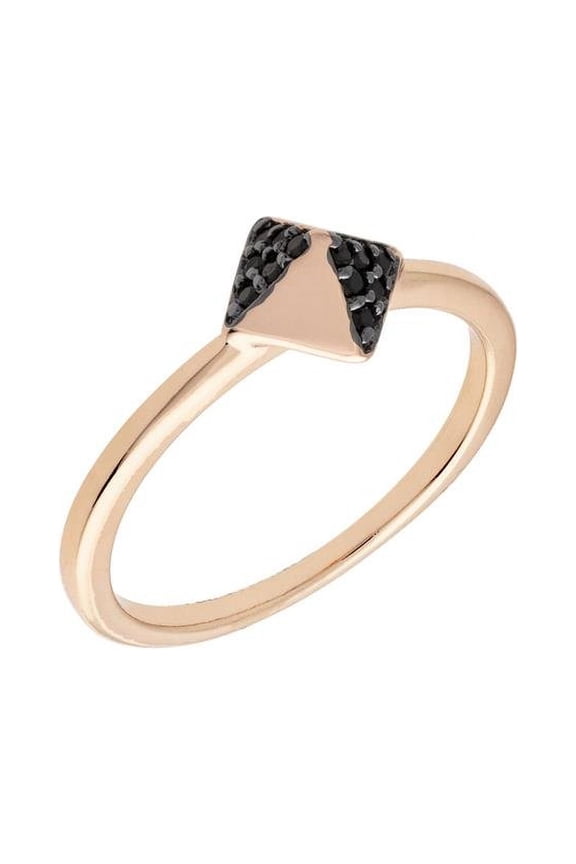 SDS10851R5 Lupine Collection Womens 18k Rose Gold Plated Black Stackable Pyramid Fashion Ring - Size 5