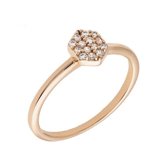 Sole Du Soleil SDS10852R5 Daffodil Collection Womens 18k Rose Gold Plated Stackable Fashion Ring - Size 5