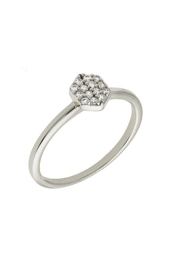 SDS10854R7 Daffodil Collection Womens 18k White Gold Plated Stackable Fashion Ring - Size 7