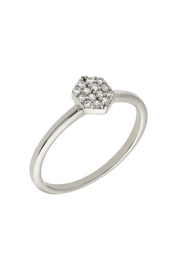 SDS10854R8 Daffodil Collection Womens 18k White Gold Plated Stackable Fashion Ring - Size 8