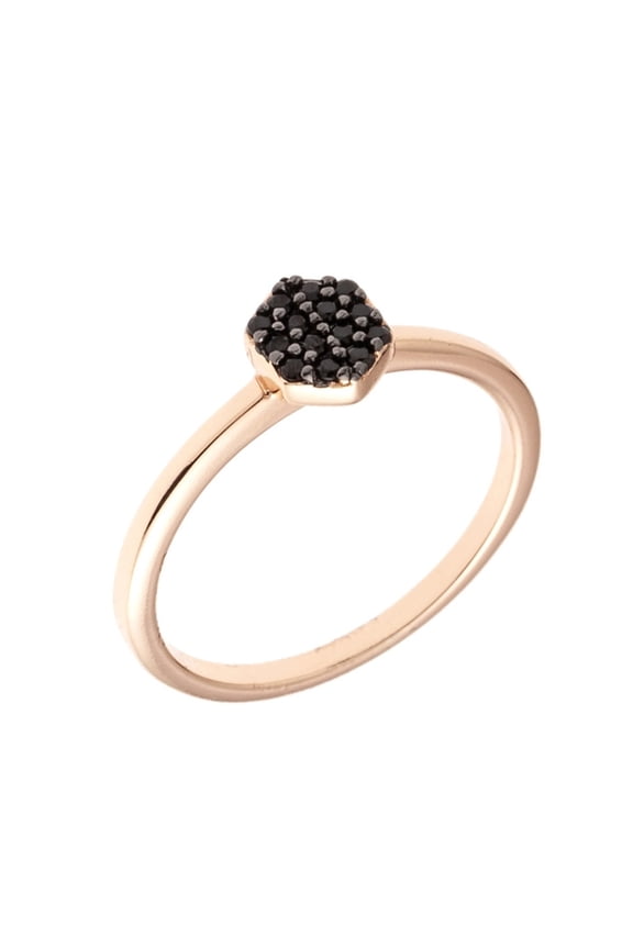 SDS10855R5 Daffodil Collection Womens 18k Rose Gold Plated Black Stackable Fashion Ring - Size 5