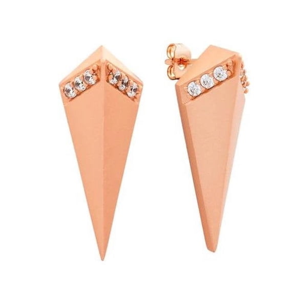 Sole Du Soleil SDS20164EO Lupine Collection Womens 18k Rose Gold Plated Satin Finish Prism Fashion Earring