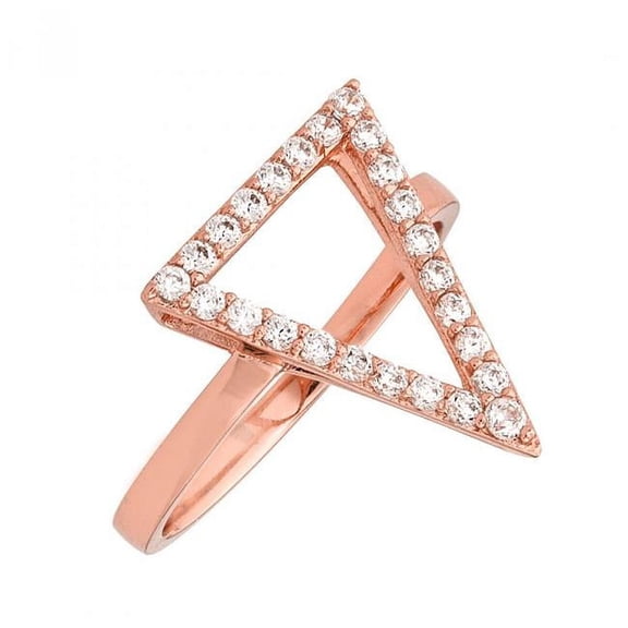 Sole Du Soleil SDS20182R7 Lupine Collection Womens 18k Rose Gold Plated Triangle Fashion Ring - Size 7
