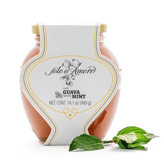 Sole E Amore Gourmet Guava Jam with Mint Fruit Preserves 14 oz