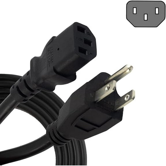 Sole Fitness Elliptical Exercise Machine E20 E25 E35 E55 E95 E98 Horizon Fitness T101 Treadmill Replacement Power Supply Cord 3 Pin Connector (Non Angled)