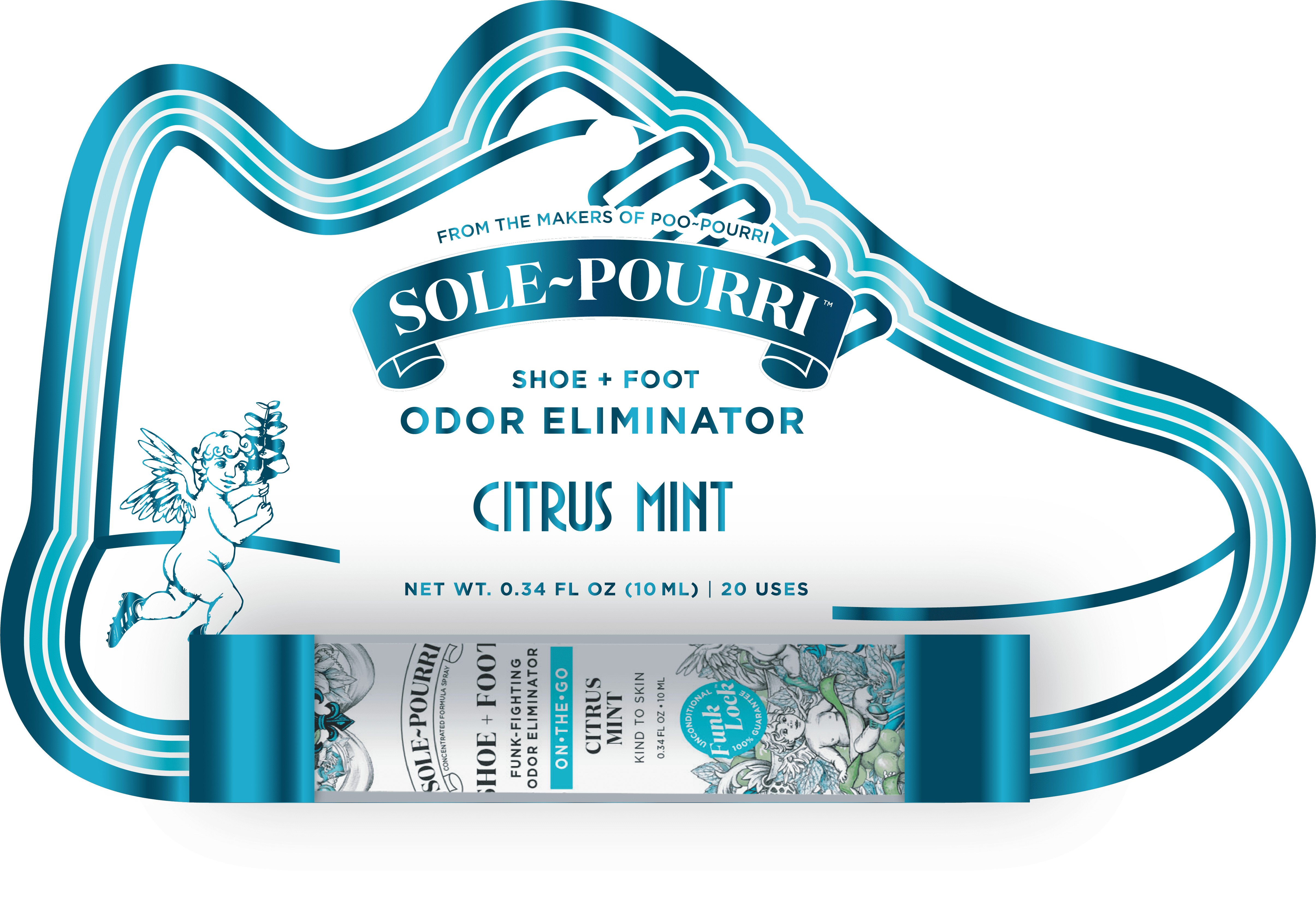 Sole Pourri Spray Foot Odor Eliminator Citrus Mint Shoe + Foot, 10ml