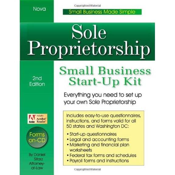 Pre-Owned Sole Proprietorship: Small Business Start-up Kit (Paperback) 1892949083 9781892949080