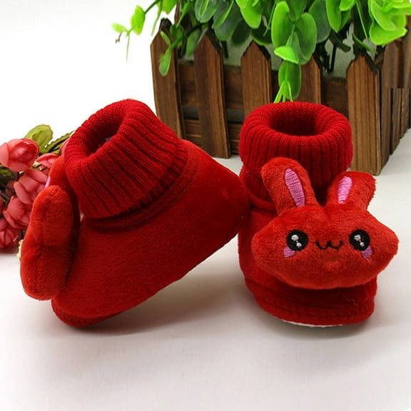 Sole Shoes Prewalker Baby Warm Cartoon Toddler Soft Shoes Rabbit Baby Shoes Size 5 Toddler Girl Shoes Girl Shoes Size 6