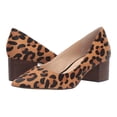 thumbnail image 1 of Sole Society Andorra Tan Black Leopard Block Heel Pointed Toe Dress Pumps (TAN-BLACK LEOPARD, 6.5), 1 of 5