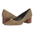 thumbnail image 1 of Sole Society Cheetah Slip On Low Block Heel Pump Black Tan (BLACK/TAN, 6), 1 of 5