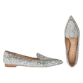 thumbnail image 1 of Sole Society Pointed Toe Smoking Slipper 'Cammila' Silver Hi-five Glitter 5M, 1 of 2