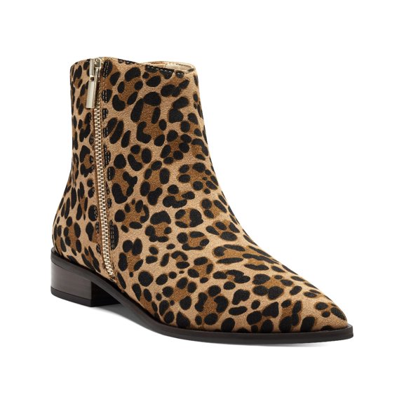 Sole Society Women's Cadyna Suede Stacked Heel Ankle Bootie Tan Size 5.5