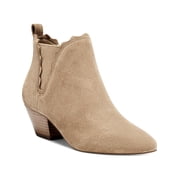 Sole Society Womens Candrah Suede Stacked Heel Ankle Bootie Tan Size 6.5
