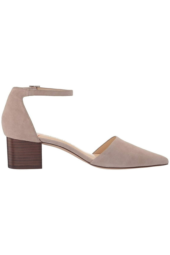 Sole Society Women's KATARINA Ankle Strap Stacked Heel Pumps Shoes TAUPE (TAUPE, 9.5)
