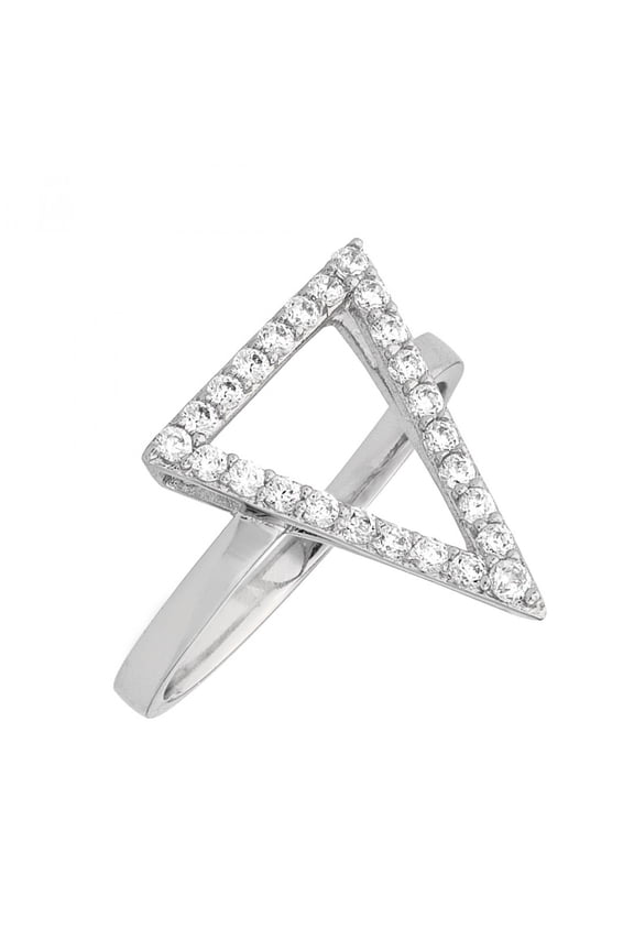 Lupine Collection Women's 18k Gold Plated Triangle Fashion Ring