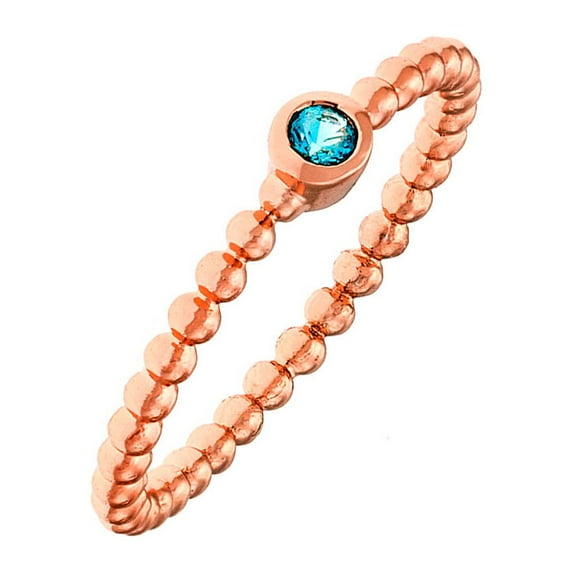 Sole du Soleil Marigold Collection Women's 18k RG Plated Stackable Fashion Ring