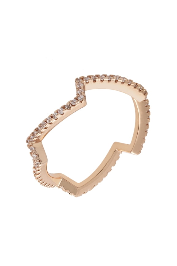 Petunia Collection Women's 18k Gold Plated Zig Zag Fashion Ring