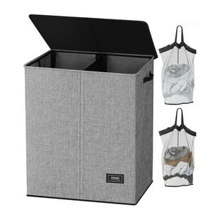 Honey-Can-Do Dark Gray/White Collapsible Rubber Laundry Baskets