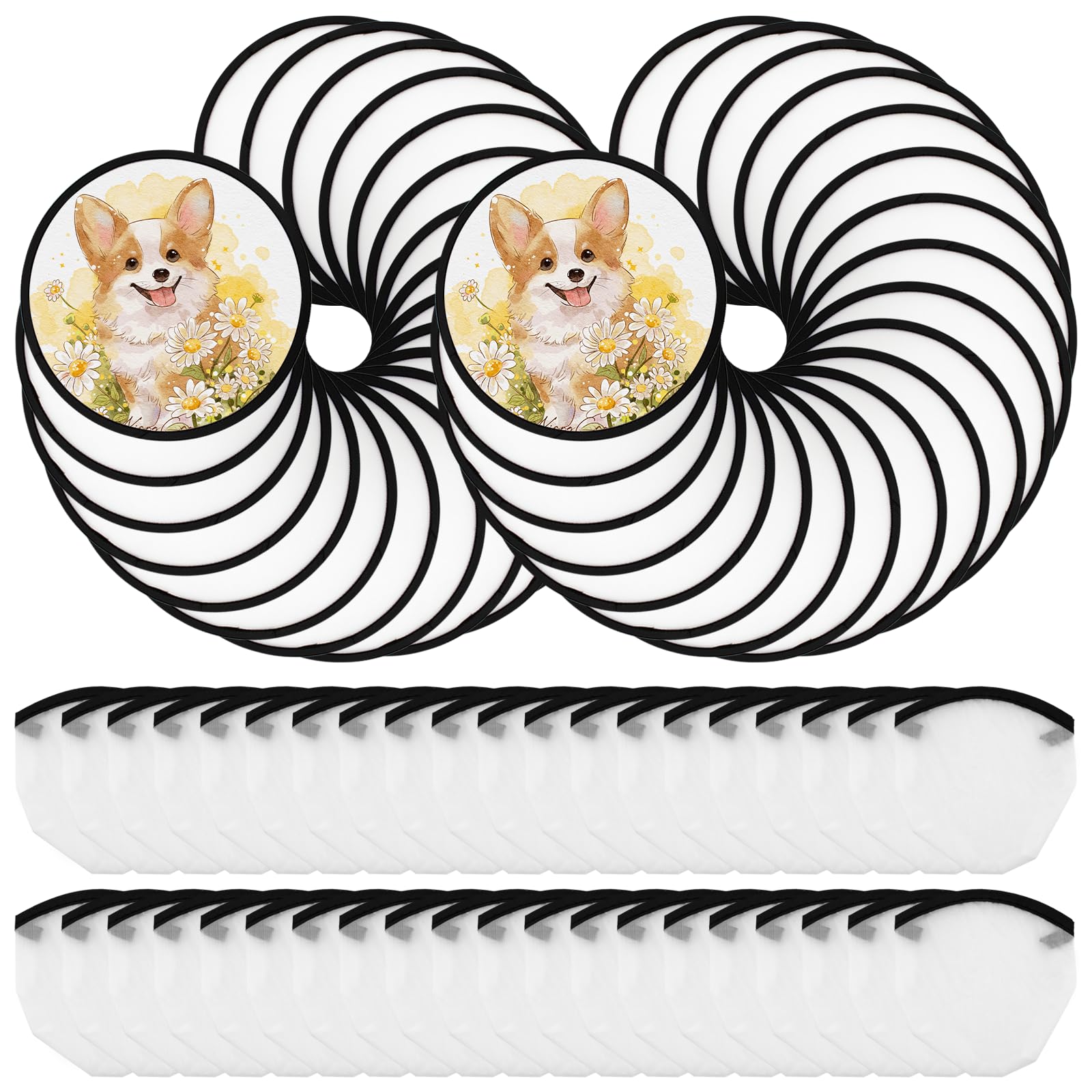 Mini Sublimation Disc Soleeya 40PCS Sublimation Fans Blank, 9.8 Inch Foldable Flying Disc ...