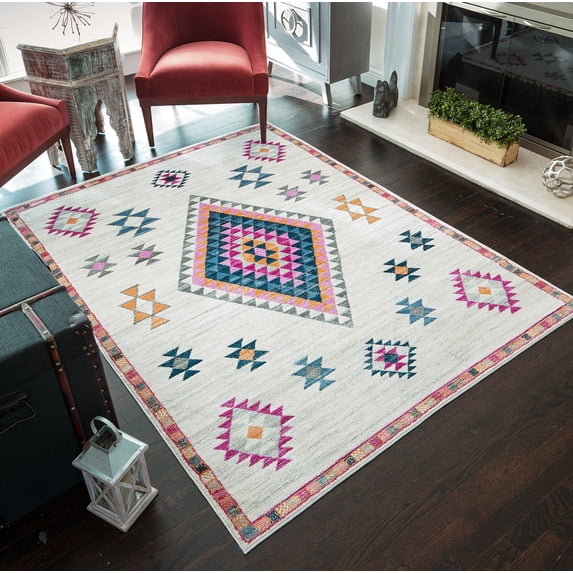 Soleil BR20B Sahara Ivory Tribal Moroccan ivory Area Rug, 2'x4'