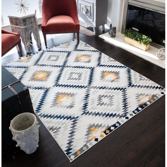 Soleil BR30A Kilim Gold Tribal Moroccan ivory Area Rug, 10'x14'