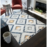 Soleil BR30A Kilim Gold Tribal Moroccan ivory Area Rug, 23x6