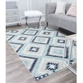 thumbnail image 1 of Soleil BR30I Ice Blue Tribal Moroccan blue Area Rug, 5'x7', 1 of 10