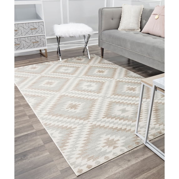 Soleil BR30K Sea Breeze Tribal Moroccan gray Area Rug, 5'x7'