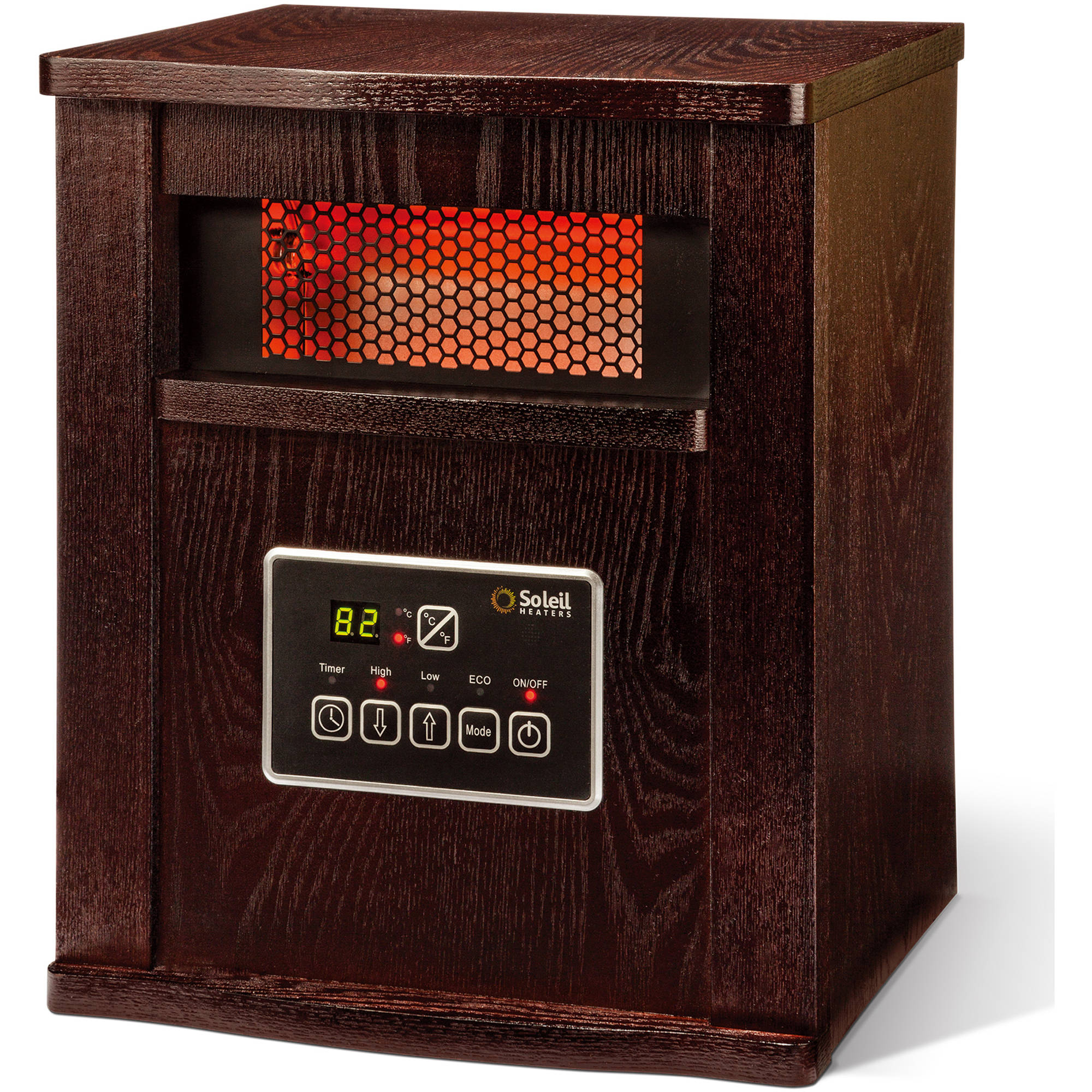 Soleil Electric Infrared Quartz Cabinet Heater with Remote 1500W Indoor Walnut - image 1 of 3