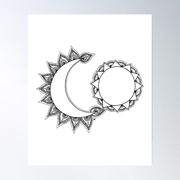 Soleil Et Lune Poster Wall Art, Modern Wall Decor, 24x36 UNFRAMED