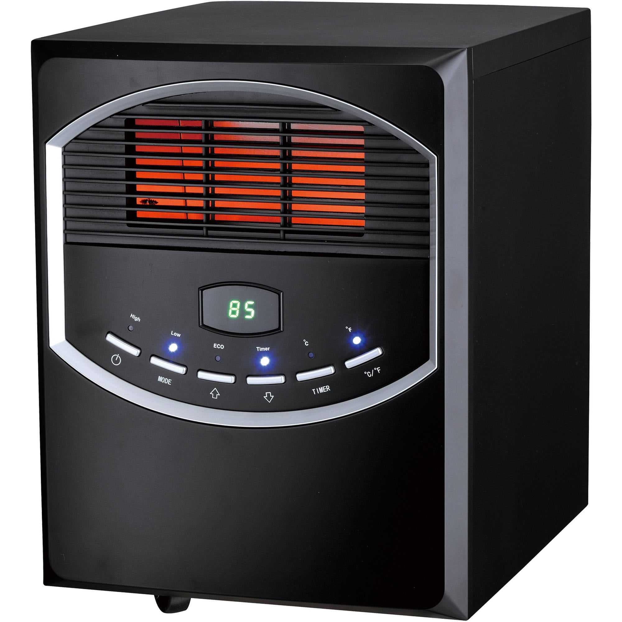 Soleil Infrared 4-Element Quartz Electric Room Heater with Remote, 750/1500  Watt, Black Metal Cabinet with Wheels PH-91S - Walmart.com