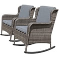thumbnail image 1 of OC Orange-Casual Set of 2 Patio Resin Wicker Rocking Chair w/ Cushions, Outdoor Furniture Gray Cushions, 1 of 7