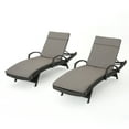 thumbnail image 1 of Soleil Outdoor Grey Wicker Arm Chaise Lounges with Water Resistant Cushions, Set of 2, Charcoal, 1 of 7