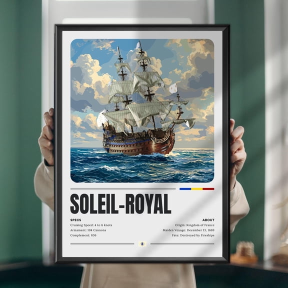 Soleil Royal Historic French Warship Wall Art, Poster Only