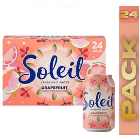 Soleil Sparkling Water, Ghrapefruit, 24 Pack 12 fl oz