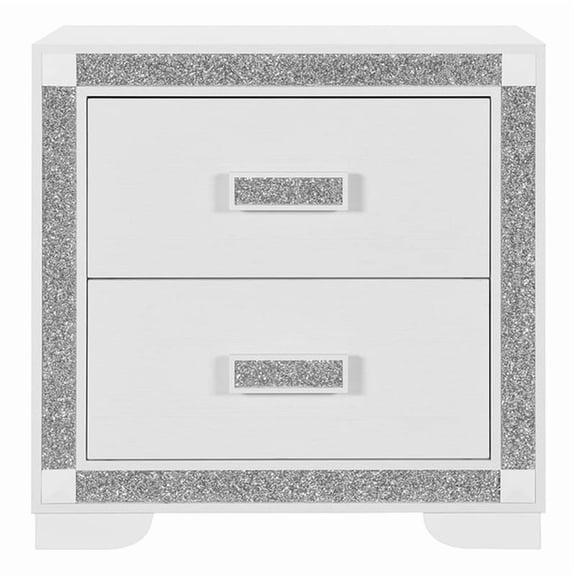 Soleil White Engineered Wood Bedroom Nightstand with Cooler and Speaker