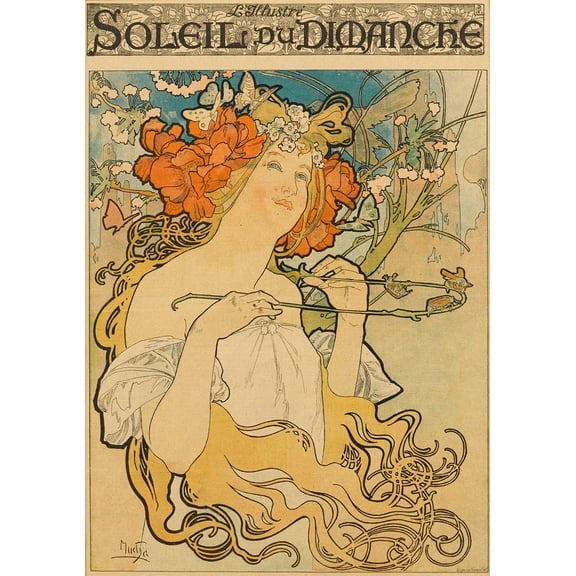 Soleil du Dimanche Poster Print by Alphonse Mucha (24 x 36)