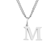 Soleilie A-Z Letter Necklace, unisex, stainless steel O-chain letter pendant necklace, capital letter combination necklace, mens jewelry gift, 20+2 inches.
