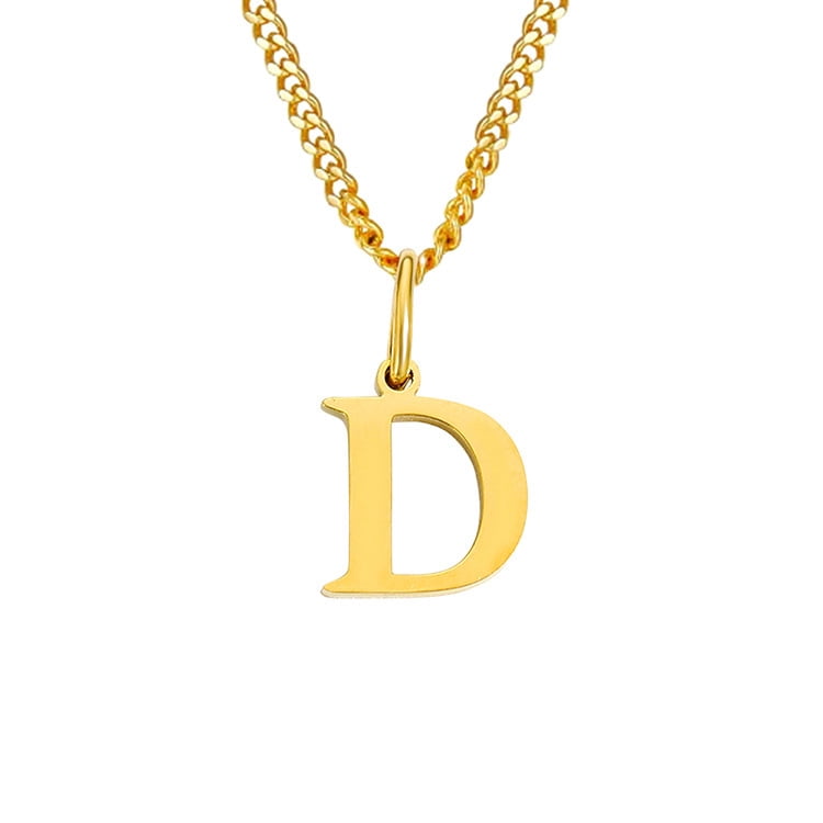 Soleilie A-Z Letter Necklace, unisex, stainless steel O-chain letter ...