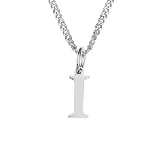 Soleilie A-Z Letter Necklace, unisex, stainless steel O-chain letter pendant necklace, capital letter combination necklace, men's jewelry gift, 20+2 inches.