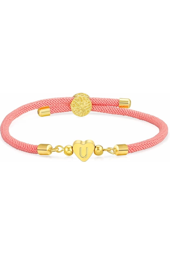 A-Z letter bracelet, exquisite titanium heart-shaped letter bracelet, hand-woven name bracelet, fashionable women's jewelry, Christmas gift, the ideal choice for women.