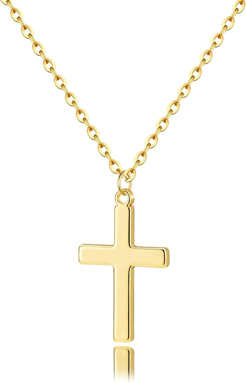Soleilie Christian Gift Stocking Stuffers Cross Necklace for women-Dainty 14k Gold Plated/Silver Plated Pendant Necklaces Simple Cute Tiny Necklace Jewelry for Women