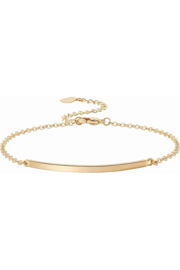 Dainty Gold Bracelet for Women Simple Delicate Thin Cuff Bangle Hook Bracelet 18K Gold Plated Handmade Minimalist Jewelry