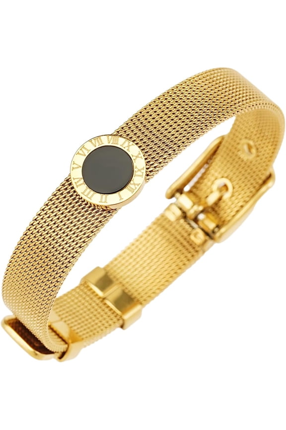 Gold Bracelets for Women, Watchband/Adjustable Slider Bracelet Twist Bar Chain Bangle Bracelets Friendship Jewelry Gifts for Everyday Wear