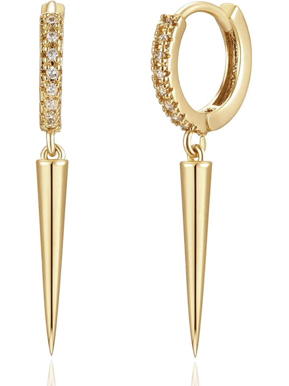 Gold Hoop Earrings 14K Glod Plated Lightweight Huggie Hoops Dangle Snake Lock Love Heart Earrings for Women Hypoallergenic Earrings Dainty Wear