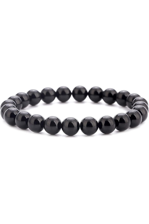 Men Women 8mm Natural Stone Lava Rock Diffuser Bracelet Elastic Yoga Agate Beads Bracelet Bangle